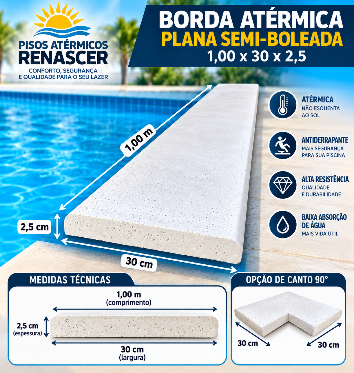 Borda atérmica antiderrapante 1 x 30 x 2,5 — foto 1